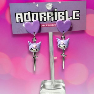 Kawaii Cutie Earrings with HK Characters and Metal Charms