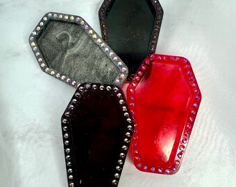 Rhinestones Mini Coffin Dishes