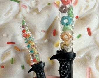 MADE TO ORDER Cereal Killer 2.0- Cereal and Fake Milk Decorative Resin Knife