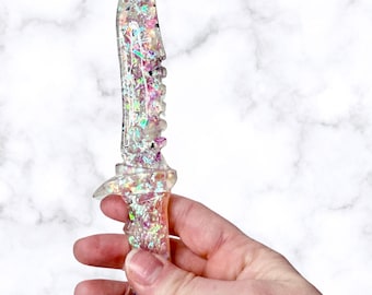 Large Iridescent Flake Decorative Fake Daggers
