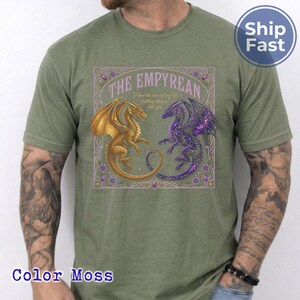 Comfort Colors The Empyrean Series T-Shirt, Fourth Wing Dragon Rider Shirt, Tairn and Andarna Bookish Gift, Fighting Dragons With You Tee image 13