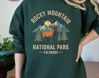 Rocky Mountain National Park Colorado Elk, Vintage Outdoor Adventure Tee, Nature Wildlife Travel Souvenir Apparel