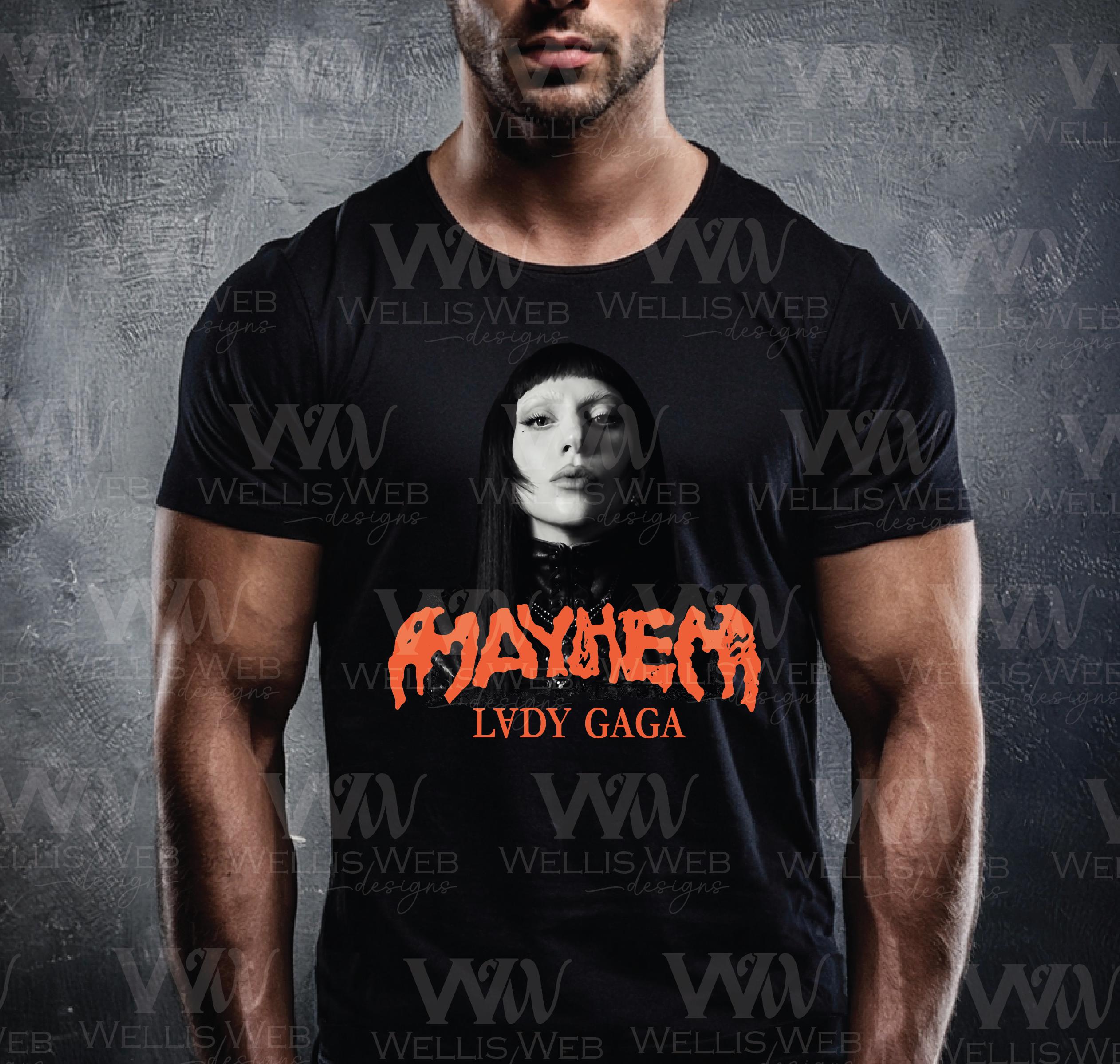 レディー・ガガ メイヘム・ボール PNG: Tシャツ昇華デザイン（デジタル