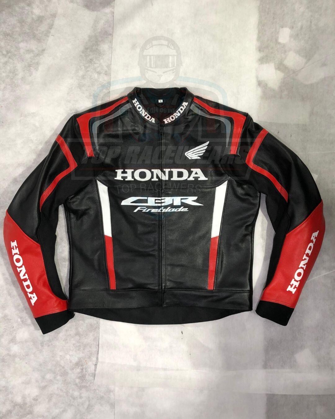 HONDA CBR New Armor Men Riding Cowhide Leather Racing Jacket