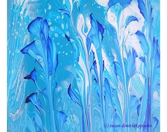 Celebration card - blank inside write your own msg, blue