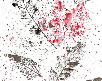 Otoño arte Decor hogar, hoja estudio 18, original tinta dibujo-pintura, OOAK, hogar oficina decoración, regalo, arte asequible, hecho en Canadá