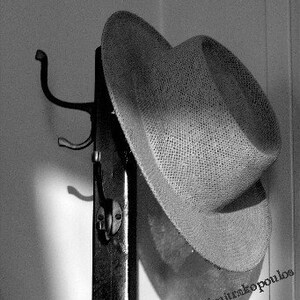 Mans Hat Photography Black and White Photography Vintage Men's Hat Mad Men Hat Art Monochromatic Art for Him 1940s Wall Art 1940s Home Decor image 2