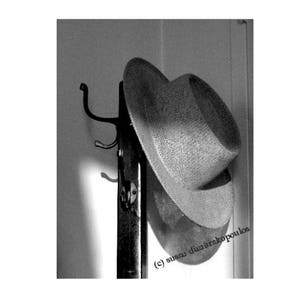 Mans Hat Photography Black and White Photography Vintage Men's Hat Mad Men Hat Art Monochromatic Art for Him 1940s Wall Art 1940s Home Decor image 1