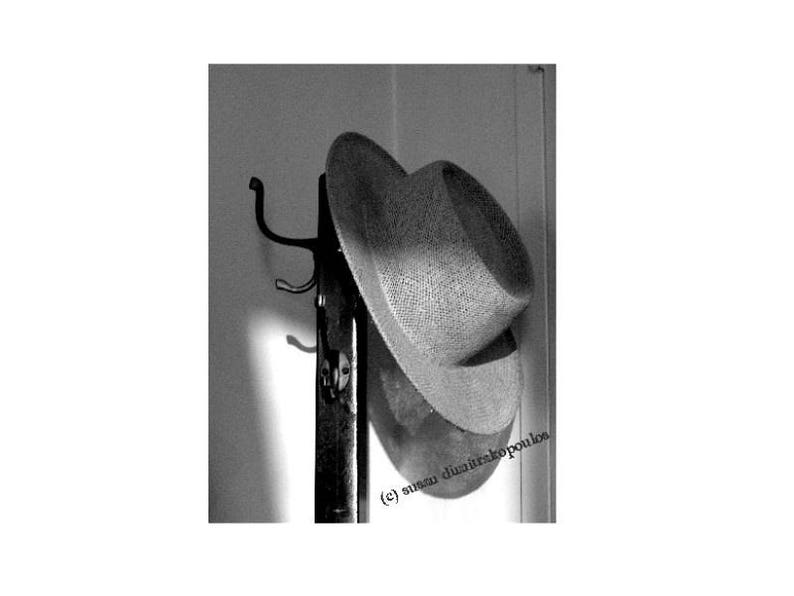 Mans Hat Photography Black and White Photography Vintage Men's Hat Mad Men Hat Art Monochromatic Art for Him 1940s Wall Art 1940s Home Decor image 3