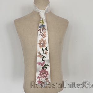 Elegant Wedding Necktie,Embroidered Floral Ties for Men Wedding Necktie,Embroidered Ties, Groomsmen Tie, Prom tie, Groom tie