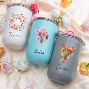 Personalized Stainless Steel Tumblers with Lid | Custom Insulated Travel Mugs | Unique Customizable Gifts for Any Occasion | Gift for Her