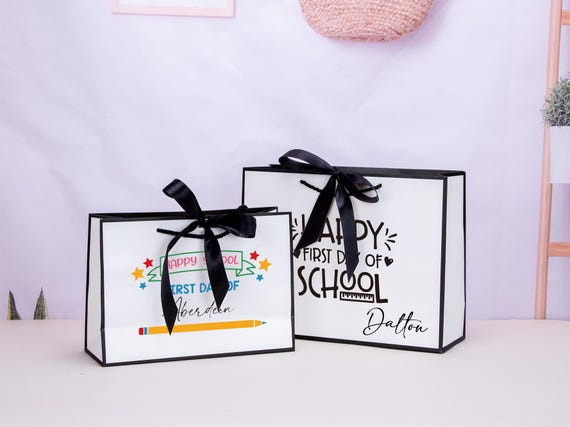 Personalized Preppy Back to School Gift Bag: Teacher & Student Gift