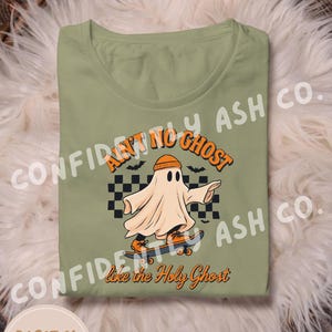 Ain&#39;t No Ghost Like the Holy Ghost, png PNGEgg | Christelijke Halloween-sublimatie | Clipart skateboarden spook | Op geloof gebaseerd ontwerp voor herfstshirts