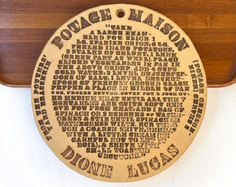 Bennington Pottery Trivet Potage Maison Recipe Slab