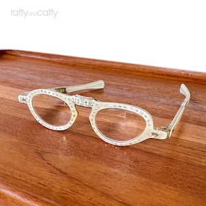 Vintage Cat Eye Rhinestone Folding Eye Glasses