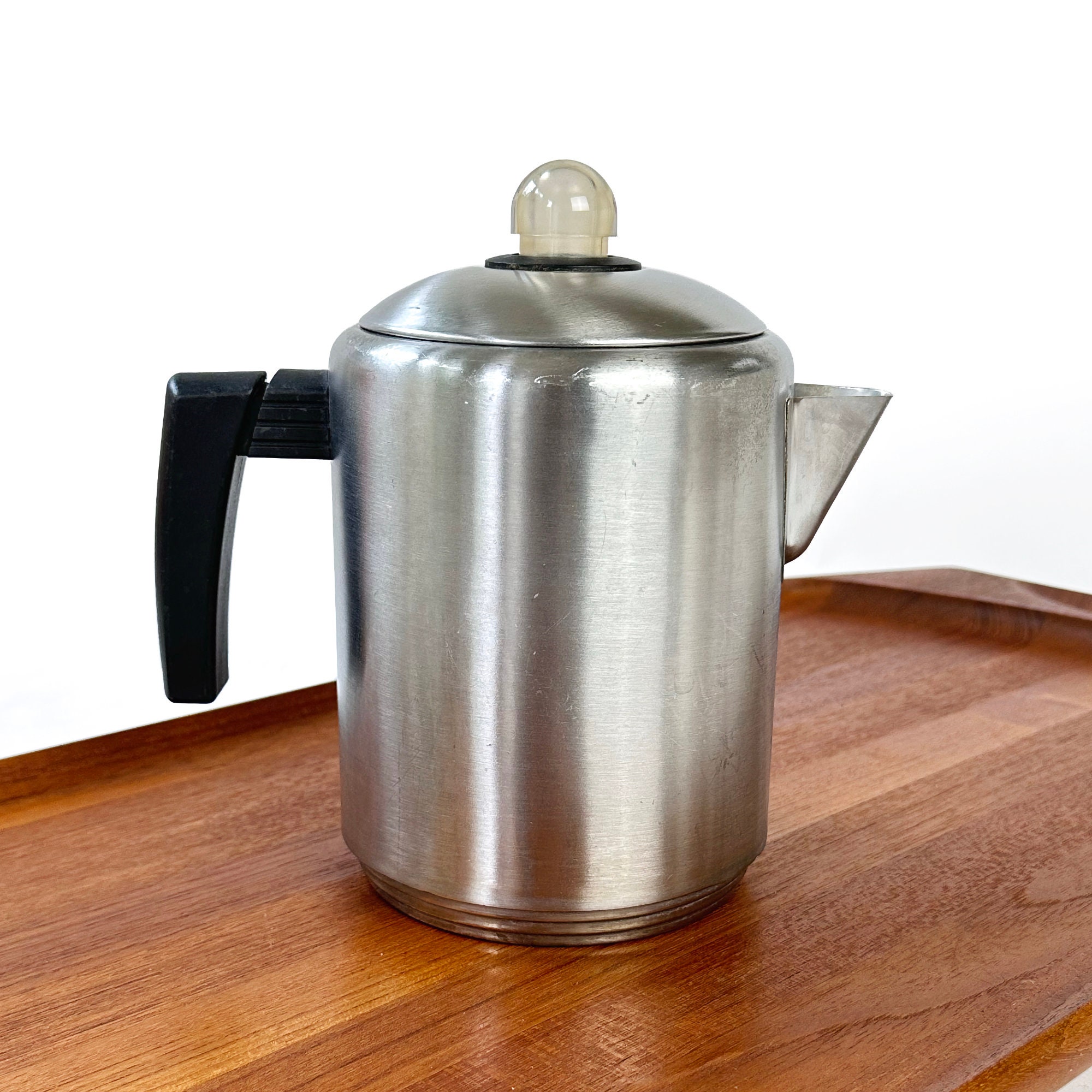 COPCO Vintage Stove Top 8 Cup Stainless Steel Camping Coffee Pot Percolator  1012