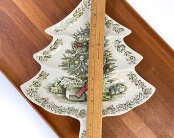 Vintage Johnson Brothers Merry Christmas Tree Dish - Etsy