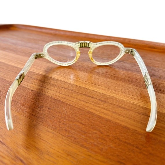 Vintage Cat Eye Rhinestone Folding Eye Glasses - image 2