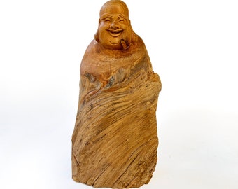 Vintage Twisted Wood Buddha