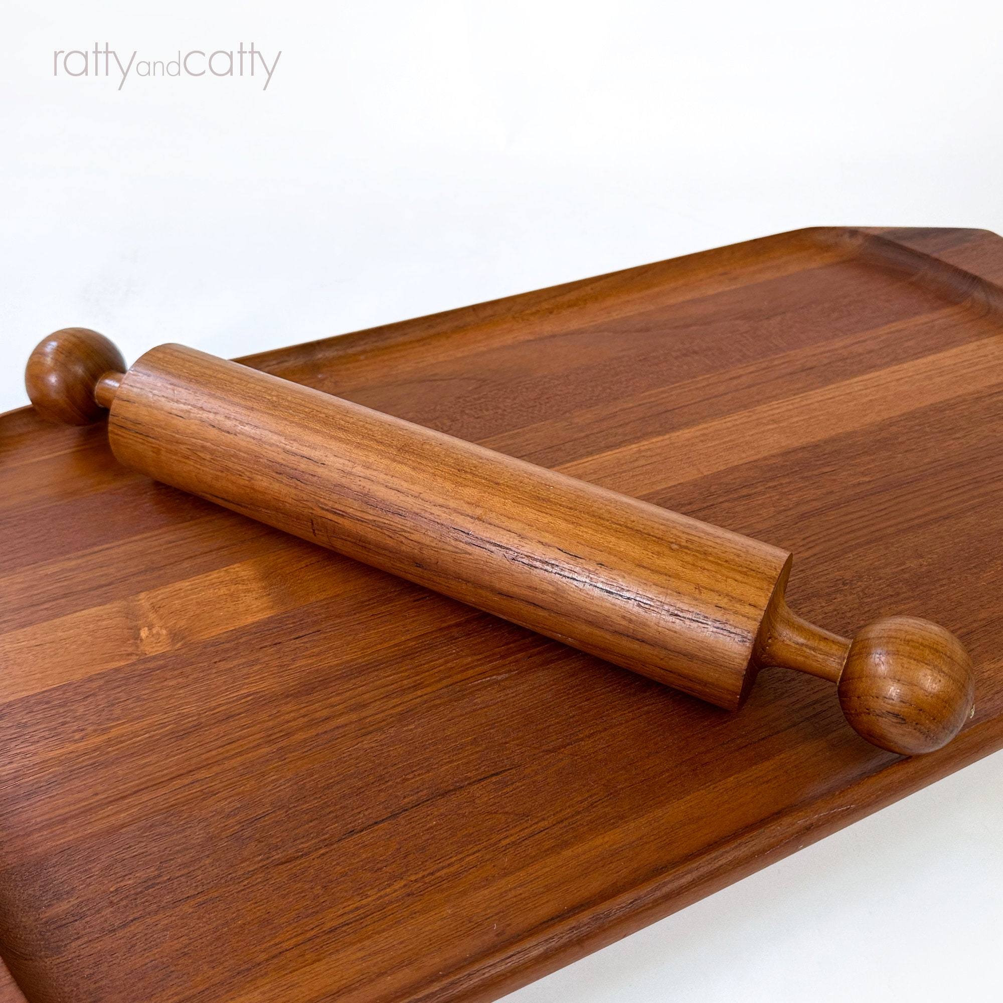 Vintage Danish Modern Teak Rolling Pin - Etsy