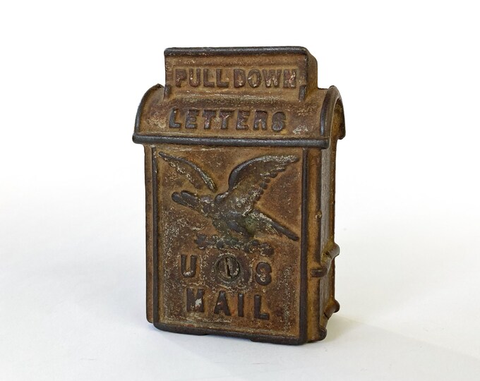Antique Cast Iron US Mail Letter Box Eagle Bank Etsy