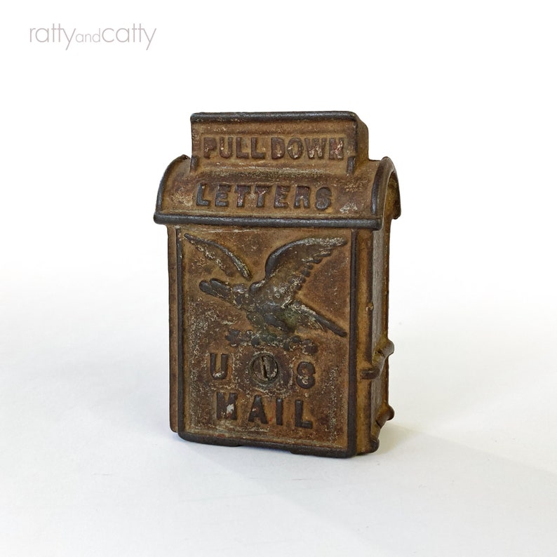 Antique Cast Iron US Mail Letter Box Eagle Bank Etsy