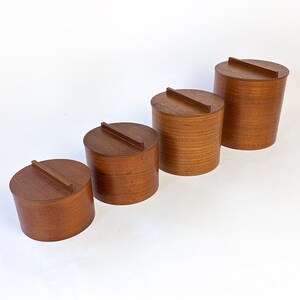 MCM Teak Canisters Rare Horizontal Grain Design image 3