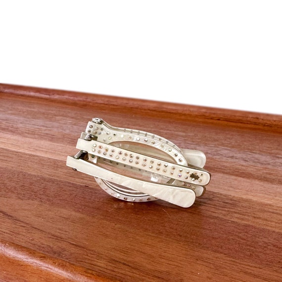 Vintage Cat Eye Rhinestone Folding Eye Glasses - image 6