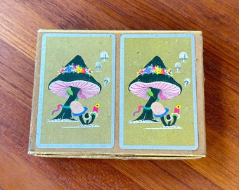 Vintage Congress Playing Cards Mushroom Design