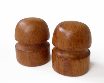 MCM Teak Salt and Pepper Shakers