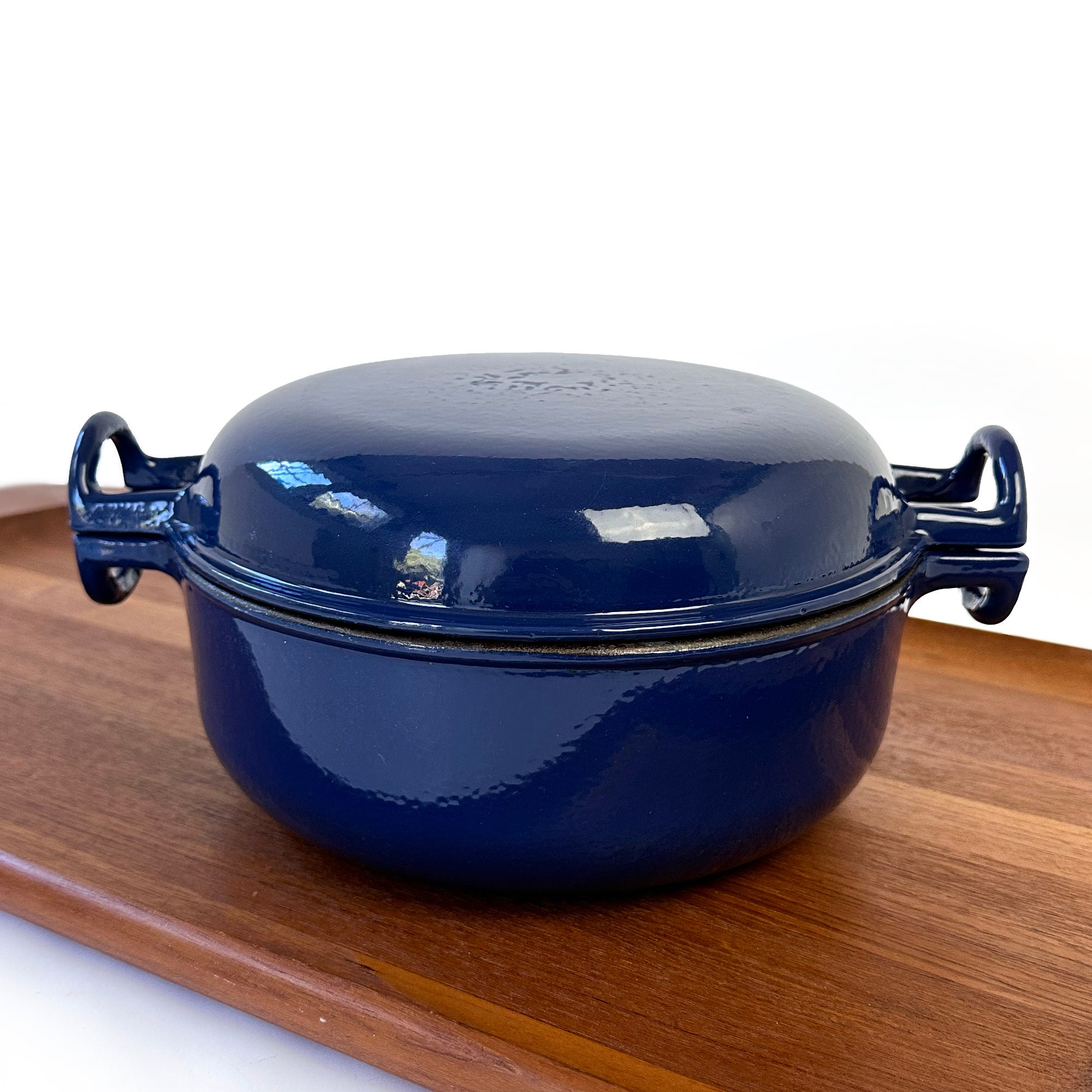 DANSK 833297 Koben Style Double Handed Pot, 7.1 inches (18 cm), 2.2 L.,  Induction Compatible, Turquoise/Teal, Oven Safe, Enameled