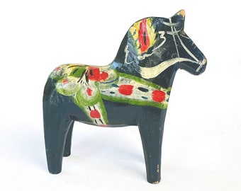 Vintage 4.125" Blue Swedish Dala Horse