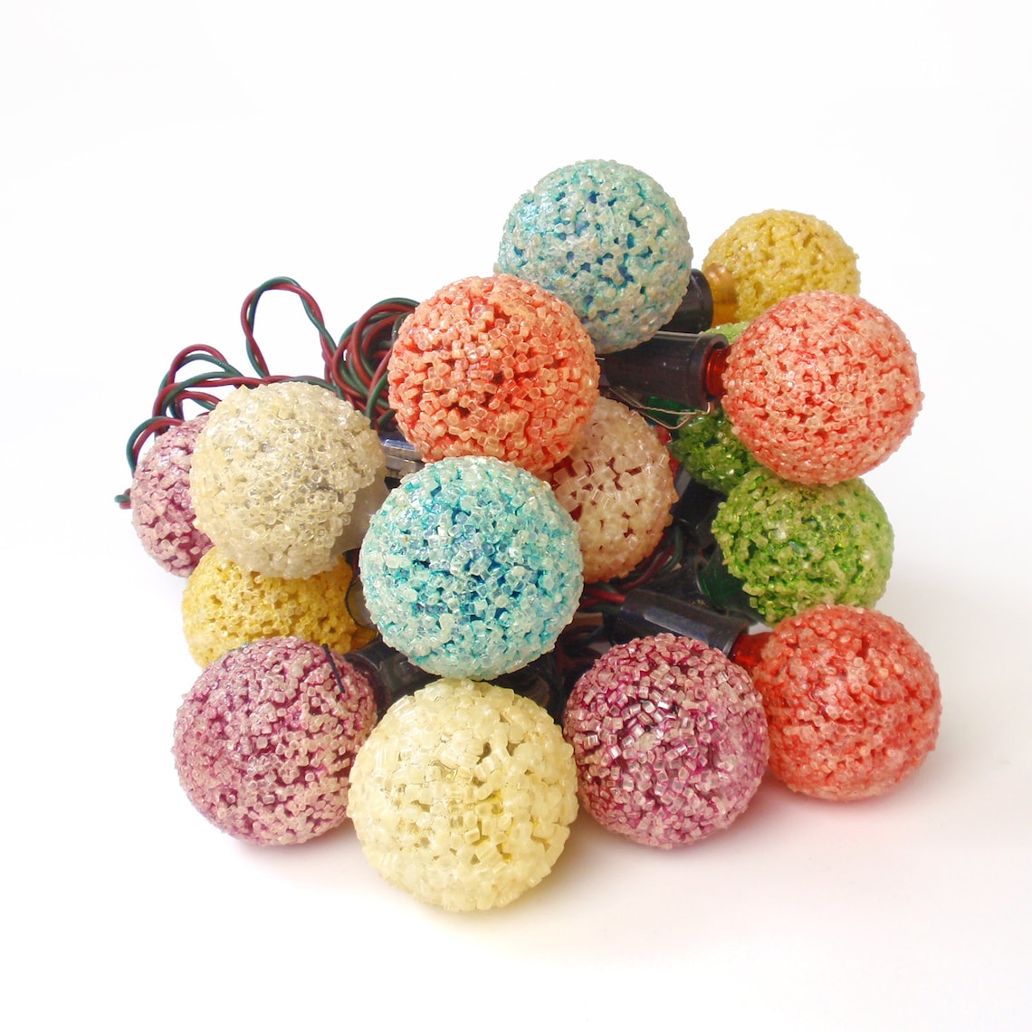 Vintage Snowball Christmas Lights 
