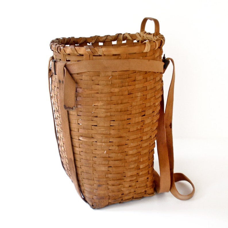 Vintage American Adirondack Trapper Basket Pack Basket Etsy