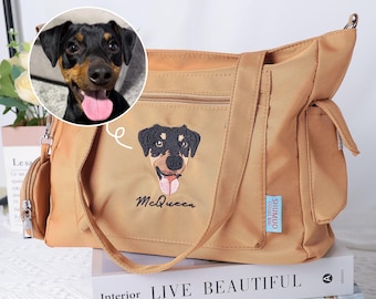 Personalisierte Haustier Tasche, bestickter Hund oder Katze, Personalisiertes Geschenk, Gestickte Haustier Tasche