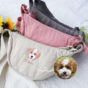 Design Your Dog Tote, Embroidered messenger bag, Custom Pet handbag, Custom Dog Mom Bag, Personalized Gift, Pet Memorial Gift, Cat Dad.