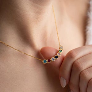 Family Birthstone Necklace, Birthstone Necklace, Gift for Mom, Birthstone Jewelry, Birthstone Necklace Gift, Birthday Gift, gift for him