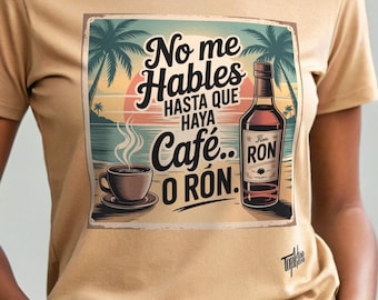 Spanish T-Shirt: Bad Bunny Retro Print - Coffee or Rum, Christmas T Shirt Gift, Top Selling T Shirts, Etsy Shop Sale, Trending Now
