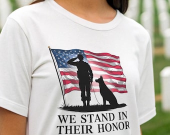 Patriotic T Shirt Gift, Military Working Dog, Unisex American Flag Tees, USA T Shirt, Honor Remember Dog, Trending Now, Gift For Friends