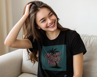 Retro Miami Vibes T-Shirt: 80s Graphic Tee, Unisex Summer Style, Top Selling T Shirts, Trending Now, Graphic Tees, Etsy T Shirts,