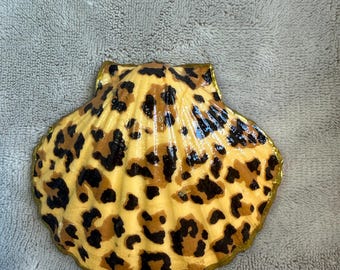 Handgefertigte Camino Pilgrim Andenken Jakobsmuscheln & Schmuck / Schmuckstücke - Leopardenmuster