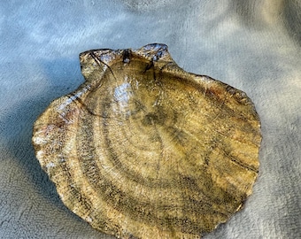 Handgefertigte Jakobsmuschelschale, Ringschale, Schmuckschale - Faux Wood