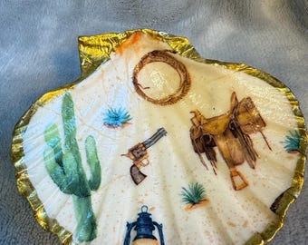 Handgefertigte Jakobsmuschelschale, Ringschale, Schmuckschale