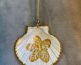 Handgefertigte Muschelschale, Ringschale, Schmuckschale, Schmuckschale, Verzierung - Lebkuchenstern-Plätzchen