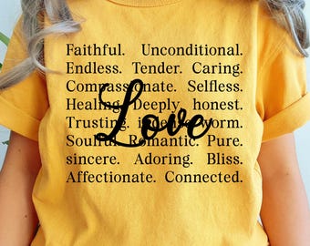 Love Words Png Svg, Love T-Shirt Design PNG, Valentine’s Day SVG, Love Definition Quote, Romance Cut File,Digital Download