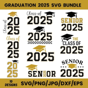 Graduation SVG Bundle: Cap, Topper, Class of 2025 (Digital Download)