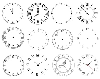 Clock Face SVG Bundle: Modern & Old Designs (Digital Download)