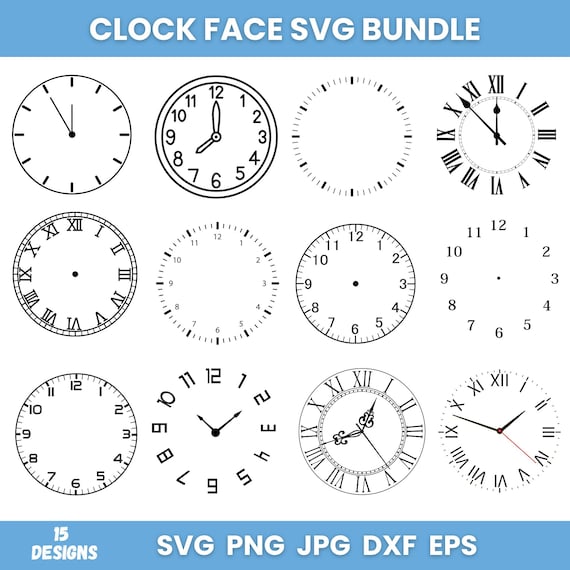 Clock Face SVG Bundle: Modern & Old Designs (Digital Download)