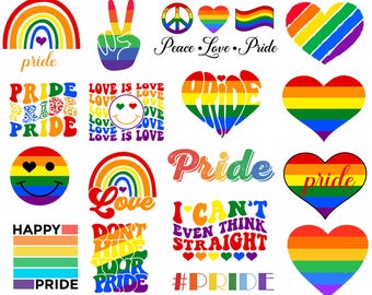 Paquete de SVG de Orgullo, SVG LGBT, SVG de Orgullo y Amor, SVG de Orgullo, SVG de Orgullo y Arcoíris, SVG de Corazón Arcoíris, SVG de Todo por Amor, Descarga Instantánea, El Amor es Amor