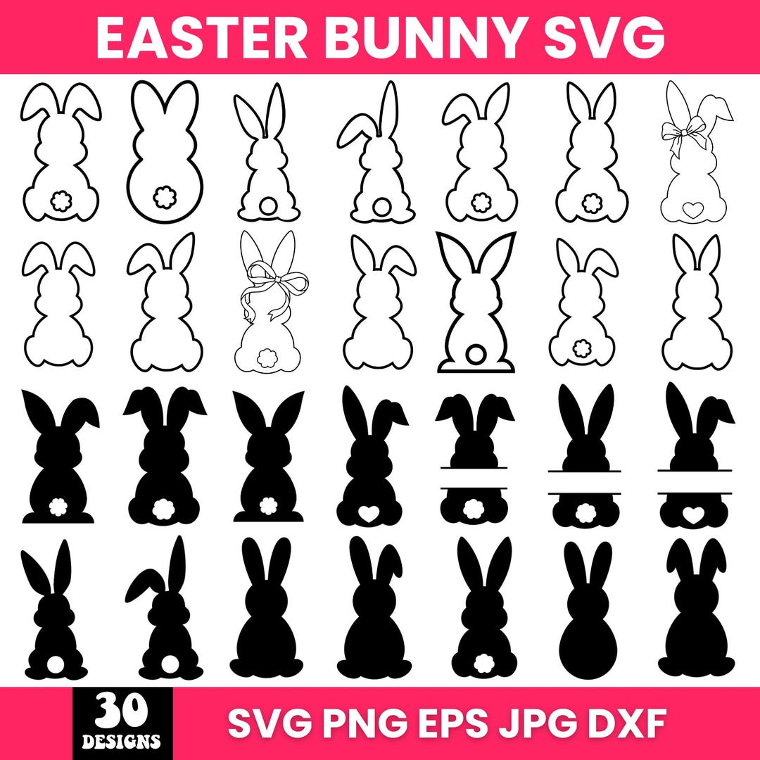 Easter Bunny Shape Svg Png, Bunny Shape SVG, Outline Bunny SVG, Rabbit ...